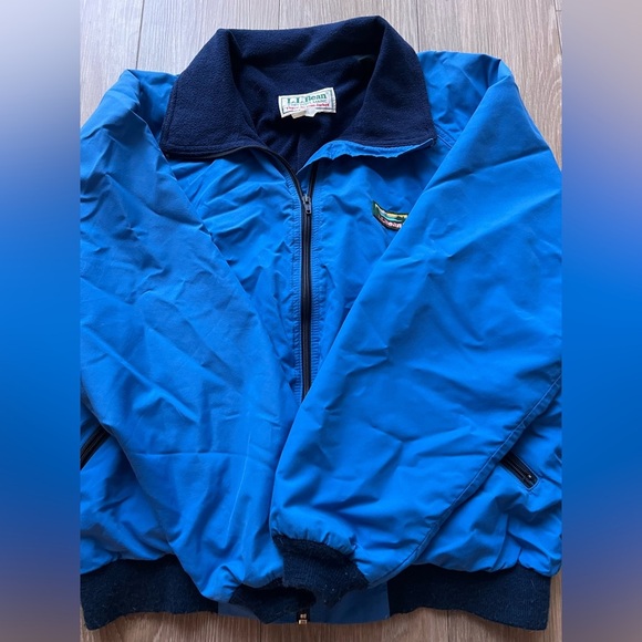 Vintage LL Bean Three Season Jacket Fleeced Lined Blue Men's Size Large - Picture 3 of 8
